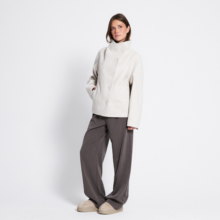 Funnel neck jacket "Blaire" Light Beige